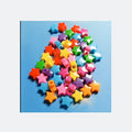 10mm Mixed Solid Color Plastic Star Beads Hair Beads Kids Braids Accessories