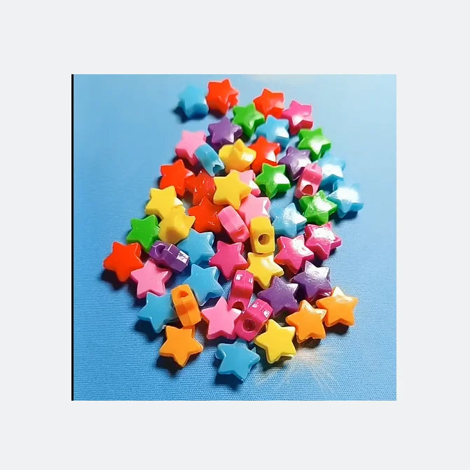10mm Mixed Solid Color Plastic Star Beads Hair Beads Kids Braids Accessories