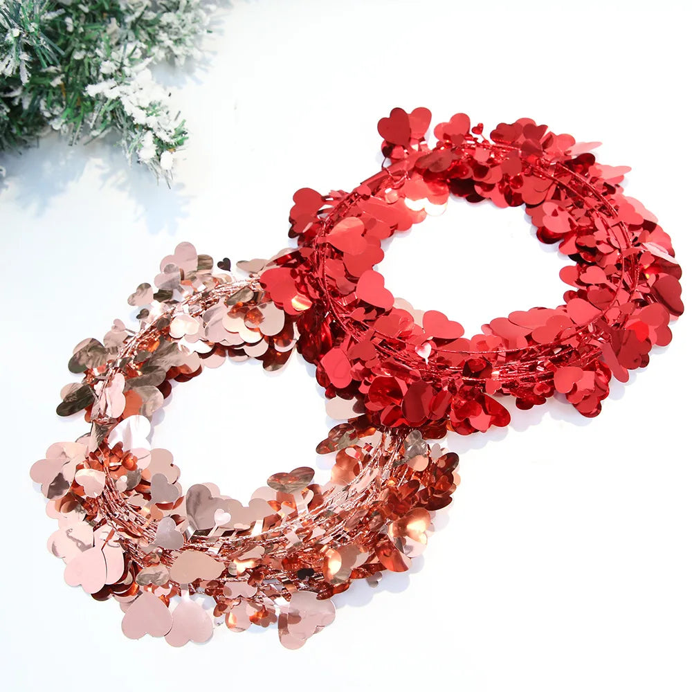 Artificial Hawaiian Garland Wreath Leis 1m Long Party Decoration Hanging Leis for Valentine's Day Supplies