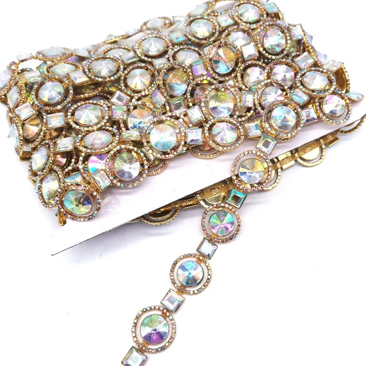 Factory Customized Carnival Trim clear AB Rhinestone Trims and Garment Accessories