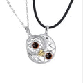 Fashion 925 Sterling Silver Necklace Moon Sun Projection Couple Necklace Valentine's Day Gift