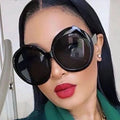 Vintage Big Unisex Cat Eye Sunglasses Blue Gradient Oversized Sun Glasses Fashion Luxury Brand Designer PC Lenses Clear Shades