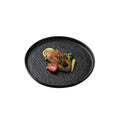 Round Steak Plate Western Plate Japanese Simple Black and White Ceramic Restaurant Tableware