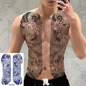 Wholesale Custom Japanese Cardigan Herbal Tattoo Sticker Realistic Temporary Water Transfer Paper PET Film Silk Printed 10-15