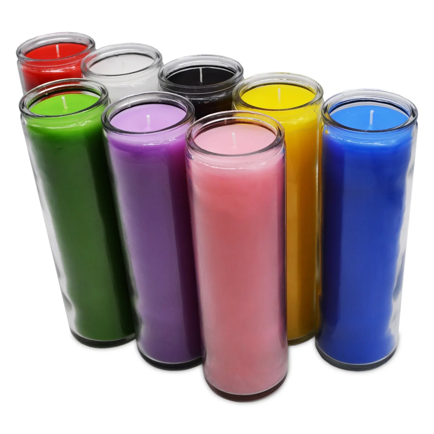 Wholesale Classic Religious Votive Transparent 7 Day Glass Candle Jar Cylinder for Floating Candles
