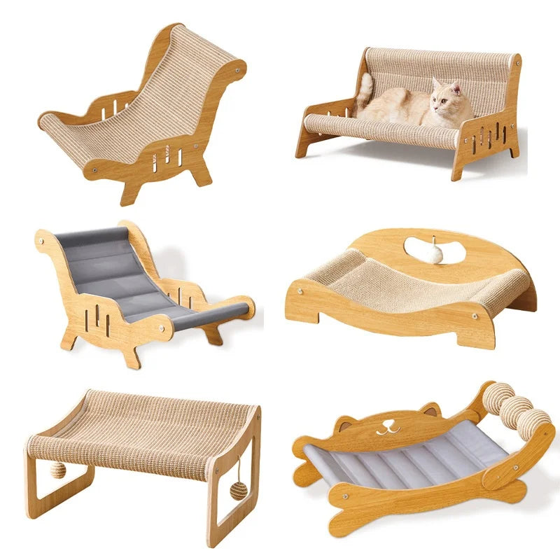 Sisal Cat Bed & Scratching Board with Integrated Scratch Basin-Scratch & Wear Resistant Cat Toy 3.0kg
