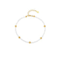 Nagosa Luxury Jewelry 18k Gold Vermeil 925 Sterling Silver Gold Beaded Freshwater Pearl Charm Bracelets
