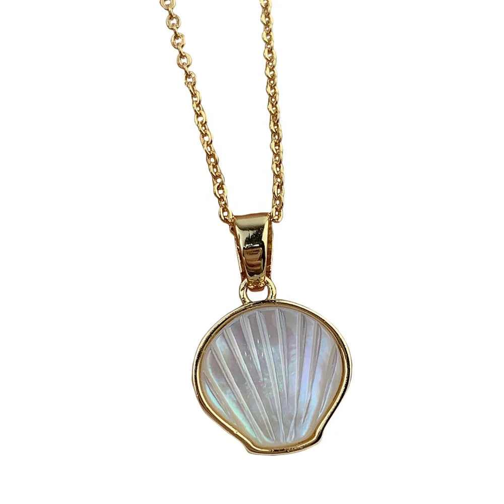 2021 New Jewelry Natural Mother of Pearl Shell Pendant Necklace for Women Wholesale Custom