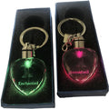 2026 Cute Octangle Shape Rose LED Crystal Keychain with I for You Message for Wedding Gift