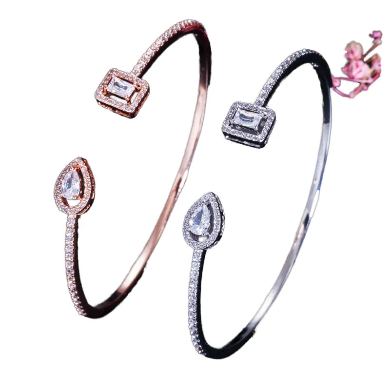 Korean Version Fashion Simple Mosaic Zircon Bracelet Personalized Simplicity Bangle Jewelry