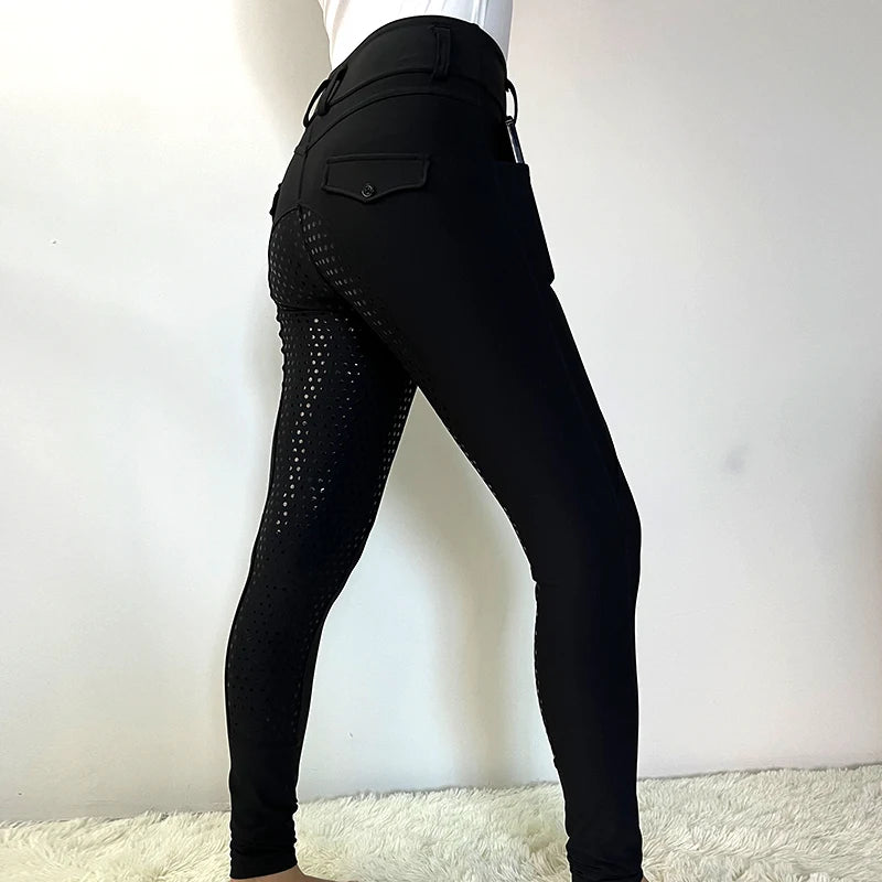 Factory Wholesale Equestrian Clothing Horse Riding Leggings Breeches Custom Logo Silicone Jodhpurs Tights