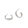 Real Sterling Silver 925 Open Hammered Hoop Earrings for Women Modern Minimalist Earrings