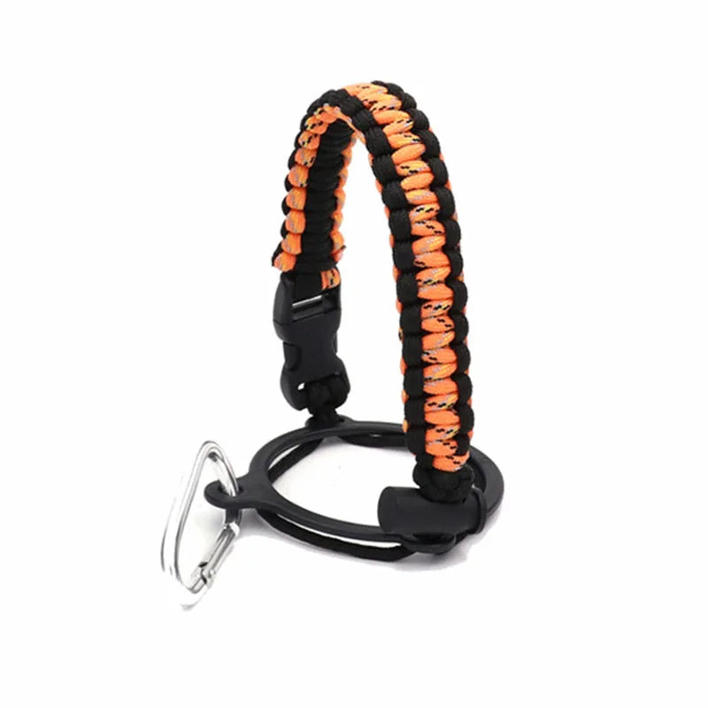 Paracord Handle for Water Bottle Strap12oz to 64oz Wide Mouth Bottles Paracord Carrier Strap Cord with Safety Ring Carabiner