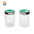 Round Glass Storage Jar Honey Bottle with Metal Window Lid