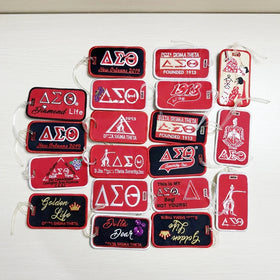 2026 New Arrival DST Sorority Luggage Tags Standard Size Baggage Tag Embroidery Logo Fashionable Greek Letter for Travel Club