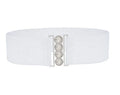 Fashion Steel Ball Four-ring Simple Waist Seal Metal Wide Buckle Belt Comfortable and Easy to Buckle Close-fitting Elastic Waist