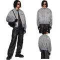 Customized Logo New Arrival Winter Warm Y2K  Padded Vintage Garment-dyed Waterproof Waxed Nylon Cotton Twill Bomber Jacket