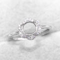 Sterling Silver 4mm/5mm/6mm/7mm/8mm Semi Mount Ring Frame Empty Blank Claws Setting S925 Base Without Center Stone for Inlay DIY