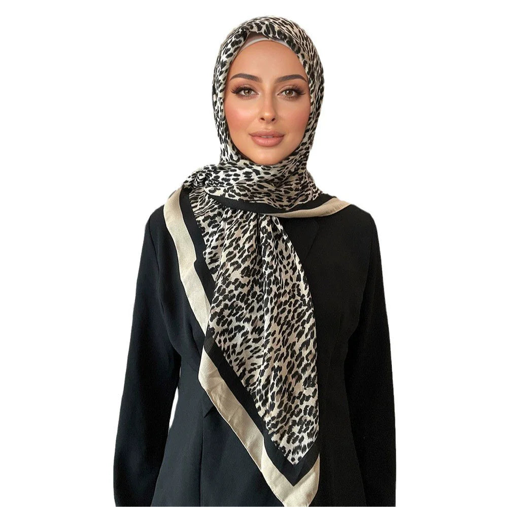 Women's Large Vintage Style 105*105cm Leopard Print Square Scarf Fashion Accessory Made of Polyester