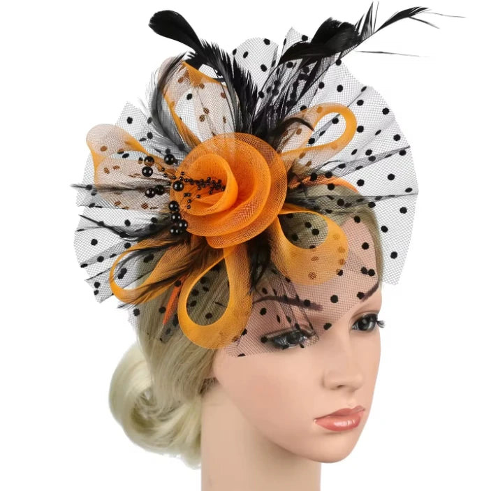 Feather Headwear Wedding Bridal Bridesmaid Top Hat Veil Bride Hair Decoration Hat Racing Hair Clips