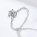 Fulsun Classic S925 Sterling Silver 1.2 Carat Moissanite Fine Engagement Wedding Ring for Women Anniversary Gift Jewelry