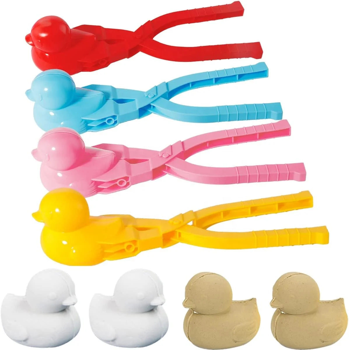 Snowball Maker Clips Duck Shaped Snow Ball Maker Clips Clamps Outdoor Winter Play Snow Toys Sand Clay Mold Tools for Kids