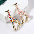 Enamel Giraffe Brooches for Women Cute Animal Brooch Pin Fashion Jewelry Gold Color Gift for Kids Exquisite Brooches