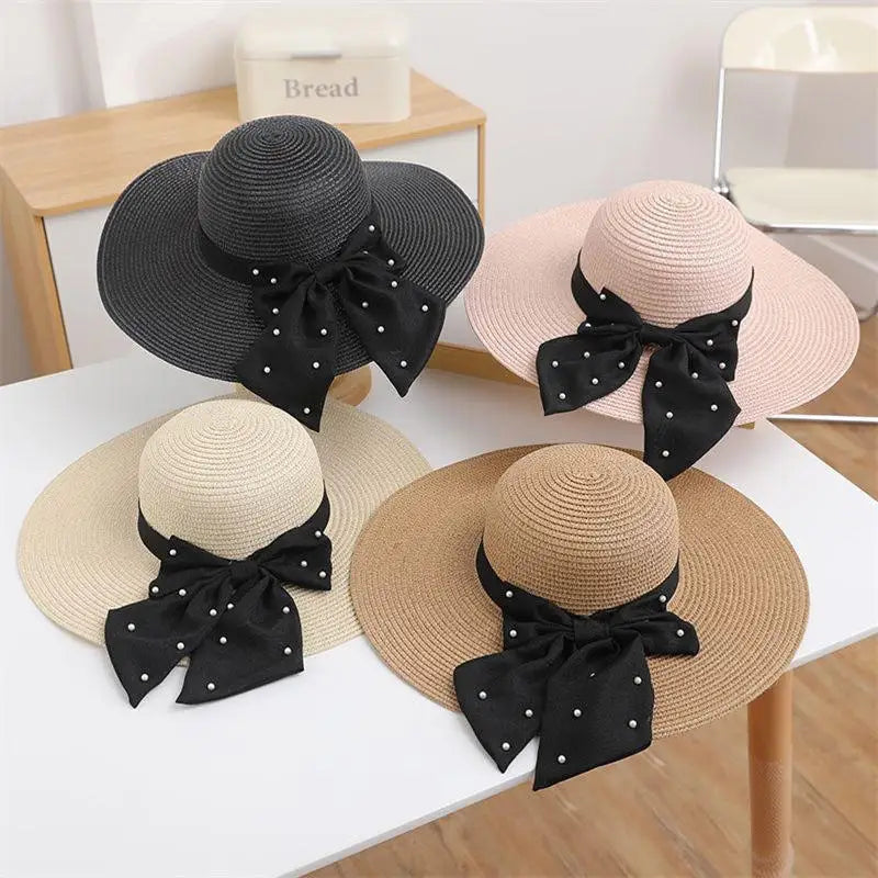 New Style Ladies Summer Sunscreen Outdoor Uv Protection Ladies Straw Summer Beach Hats for Women