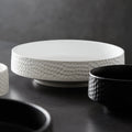 European Style Matte Ceramic Round Pasta Soup Plate Black Spaghetti Dinner Plate Dessert Dish Bowl Kitchen Tableware Cutlery Set