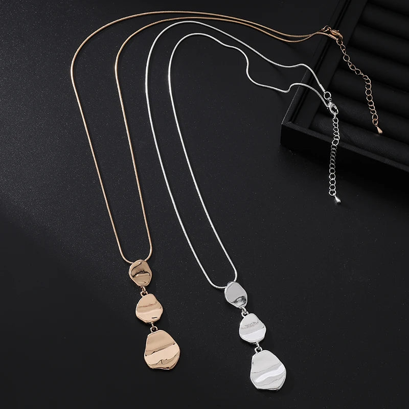 TongLing Hot Sale Fashion Trendy Long Sweater Necklace Irregular Geometric Charm Necklace for Daily Wearing