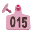 TPU Material Colourful Pink Animal Ear Tags 100pcs/Bag With Numbers Pig Ear Tags