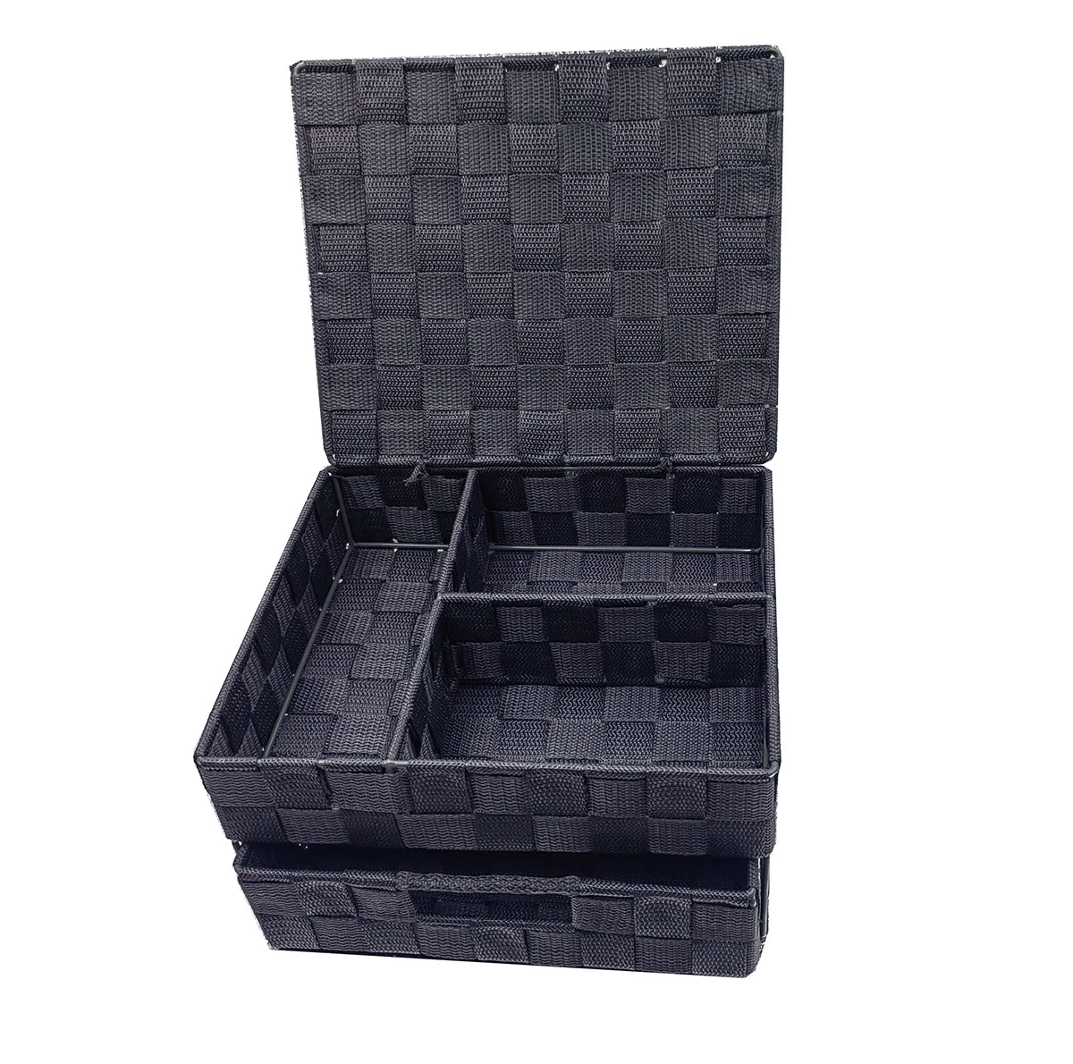 Double Drawer Type Nylon Eco-Friendly Multifunction Storage Basket Dresser Compartment Storage Box 25x21x13cm
