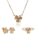 Fashion Solid Au750 Gold 18k Real Gold Jewelry Set Necklace Stud Earring with 5A CZ Stones Gold Chain Necklaces