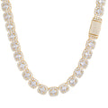 Hip Hop 10mm Shiny Jewelry Big Diamond Cubic Zirconia Clustered Tennis Chain  18K Gold Women Men Choker Necklaces