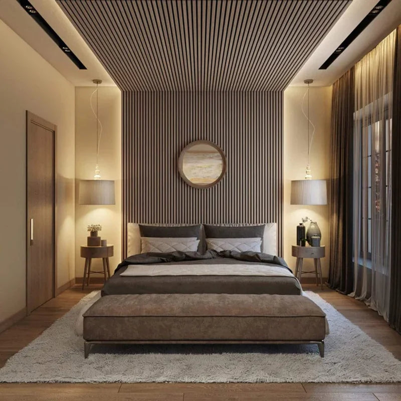3d Bend Flexible Waved MDF Wall Decorations Interior Solid Wood Carved Wall Panelings Plain Designed MDF 2440x1220mm