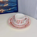 Solhui Ins Korea pink Ceramic Coffee Mug and Saucer Set Light Luxury Afternoon Tea Cup Set