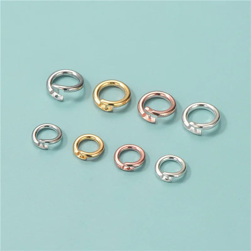 Dia 6 8 10mm 925 Sterling Silver Open Jump Rings Thick Split Rings Connectors for Bracelet Necklace Jewelry Making Kit
