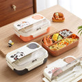 Cartoon 1250ml Plastic Lunch Box with Multi-Compartment Small Size Children's Food Storage Hot Products for School Use with Lid