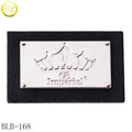 Custom Leather Labels Manufacturer Decoration Bags Hardware Black Pu Silver logo Metal Patch for Jacket