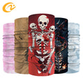 Summer Cooling Custom Print Skull Seamless Face Mask Scarf Quick Dry UV Protection UPF 50 Ice Silk Polyester Cycling Bandana Men
