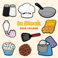 Hot Sale Designer Kitchen Food Kawaii Charm Flex PVC Buckle Dessert Baking Home Trend DIY Toys for Kids Family Bulk
