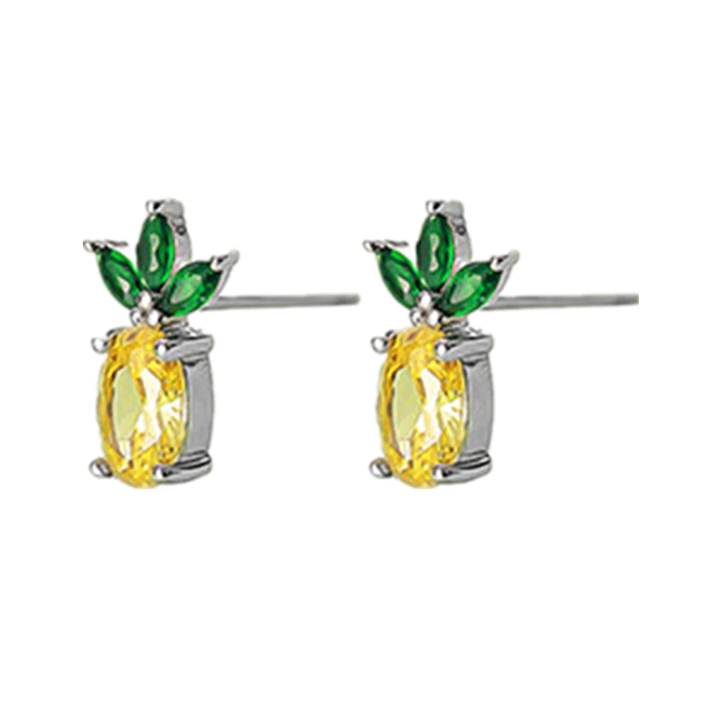 925 Sterling Silver Cute Earrings Studs Pineapple Women Earrings Jewelry