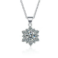 S925 Sterling Silver Classic Sunflower Pendant Necklace With Clavicle Chain Moissanite Necklace