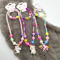 FanYue 2022 Ins Hot Selling Cute Lovely unicorn Horse Jewelry Set for Kids Beaded Colorful Bracelet Necklace Kids Jewelry Set