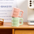 Pearl Glaze Melting Modeling Ceramic Cup Exquisite Breakfast Coffee MuG With Lid and Spoon