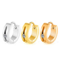 Women Fashion Titanium Steel Flat 4*9 Slotted Diamond Earrings Stainless Steel Zircon Earring for Women