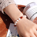 Wholesale Women Girls Lucky Red Agate Crystal Gemstone Irregular Natural Freshwater Pearl Bracelet