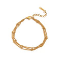 18k Gold Plated Stainless Steel Jewelry Party Gift Dainty Bead Chain Three Layer Bracelet for Girls