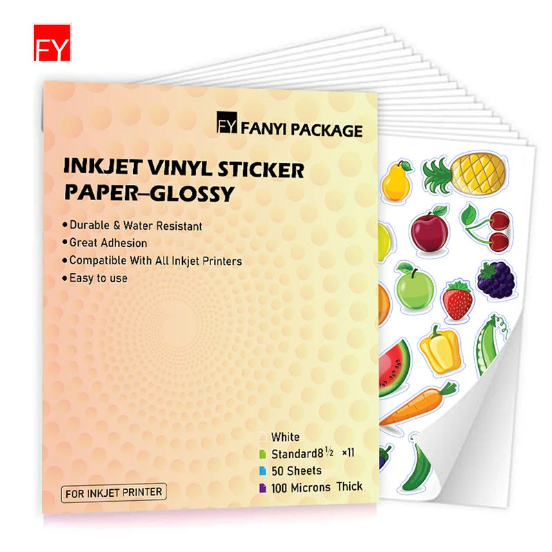 Wholesale Price Glossy 8.5*11 Inch A4 Size Glossy Inkjet/Laser Printer Sticker Vinyl Sticker Paper