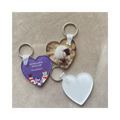 MDFSUB Custom Shape 4mm Thick Sublimation Acrylic Keychain Blank 50x50mm Heart Shape Simple Animal Pattern DIY Printing